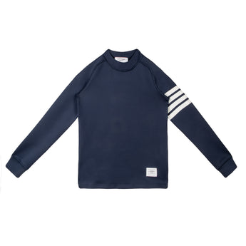 Thom Browne Kids BK 長袖泳衣 4 BAR LONG SLEEVE SWIM RASHGUARD IN LIGHT WEIGHT SCUBA