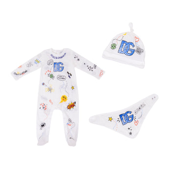 Dolce & Gabbana Kids BB 套組-連身衣/帽子/圍兜