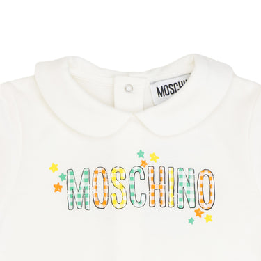 MOSCHINO Kids UB 禮盒-毛帽+圍兜+連身衣