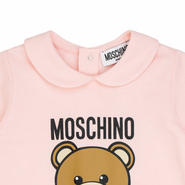 MOSCHINO Kids UB 禮盒-毛帽+圍兜+連身衣