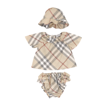 BURBERRY Kids GB 套組-帽子/上衣/包屁褲