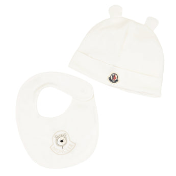 Moncler Enfant Kids UB 兩件組-毛帽/圍兜 SET