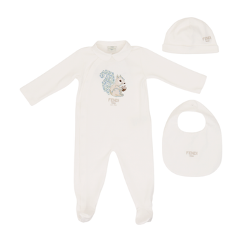 FENDI Kids UB 套組-連身褲/帽子/圍兜