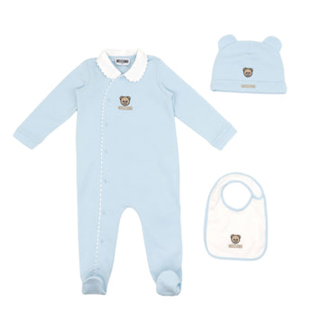 MOSCHINO Kids BB 禮盒組-連身褲/圍兜/帽子