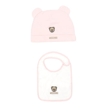 MOSCHINO Kids GB 禮盒組-帽子/圍兜