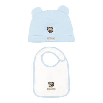 Moschino Kids BB 禮盒組-帽子/圍兜