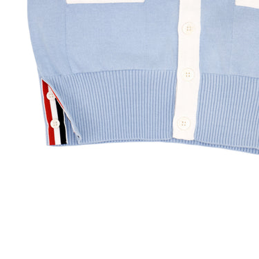 Thom Browne Kids BK 針織罩衫 CLASSIC V-NECK CARDIGAN W/RWB ARMBANDS IN COTTON IN