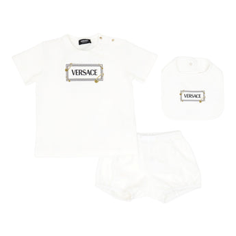 YOUNG VERSACE Kids UB 套組-短袖上衣/包屁褲/圍兜