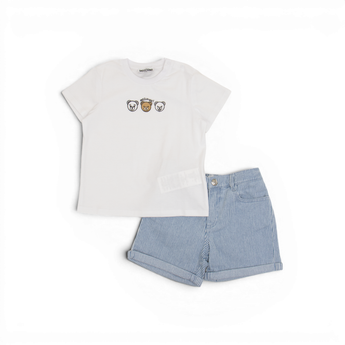 MOSCHINO Kids BB 兩件組-短袖T恤/短褲