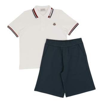 Moncler Enfant Kids BK 2-piece Set - Short Sleeve Polo Shirt/Shorts