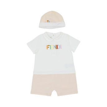 FENDI Kids BB 兩件組-連身裝/帽子
