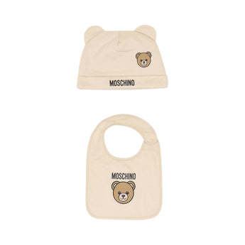 MOSCHINO Kids UB 兩件組-毛帽/圍兜