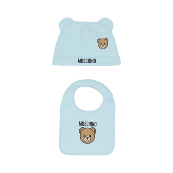 MOSCHINO Kids UB 兩件組-毛帽/圍兜