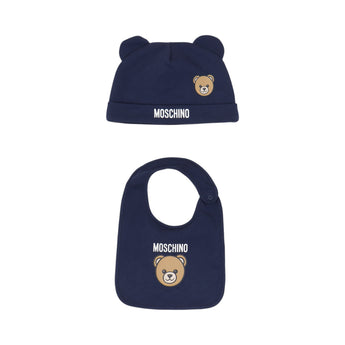 MOSCHINO Kids UB 兩件組-毛帽/圍兜