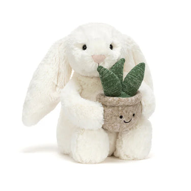 Jellycat Cream Bunny with Plant 盆栽兔(典雅白)