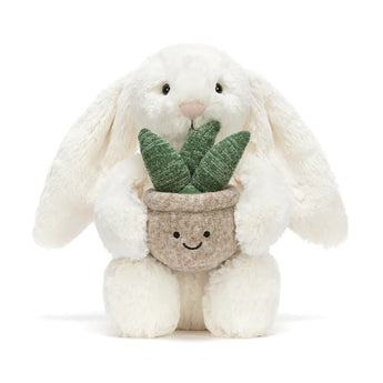 Jellycat Cream Bunny with Plant 盆栽兔(典雅白)