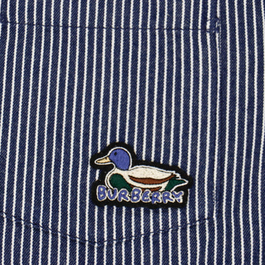 BURBERRY Kids Blue and White Striped Shirt