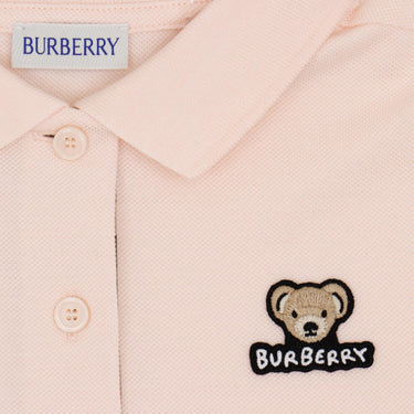 BURBERRY Kids 腰間蝴蝶結小熊粉色洋裝