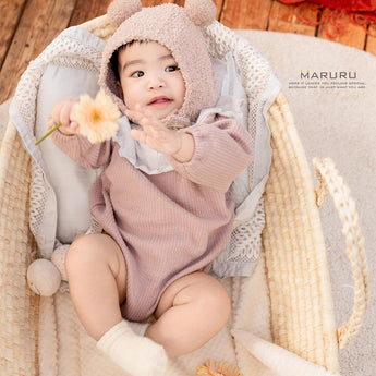 Maruru 日本製 長袖包屁衣 可可茄M