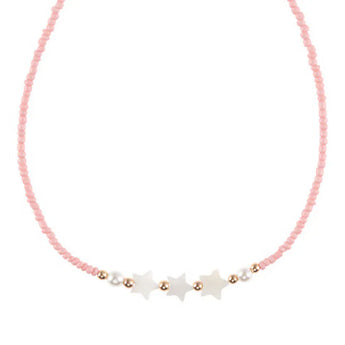 Monkey Bow Kids 粉珠星星項鍊